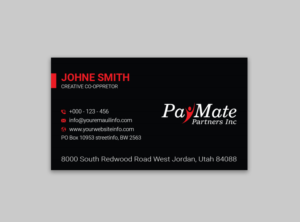 Business Card Design by Ekramul Hossen 2 for PayMate Partners Inc | Design: #22187101