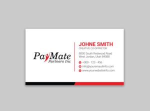 Business Card Design by Ekramul Hossen 2 for PayMate Partners Inc | Design: #22187102