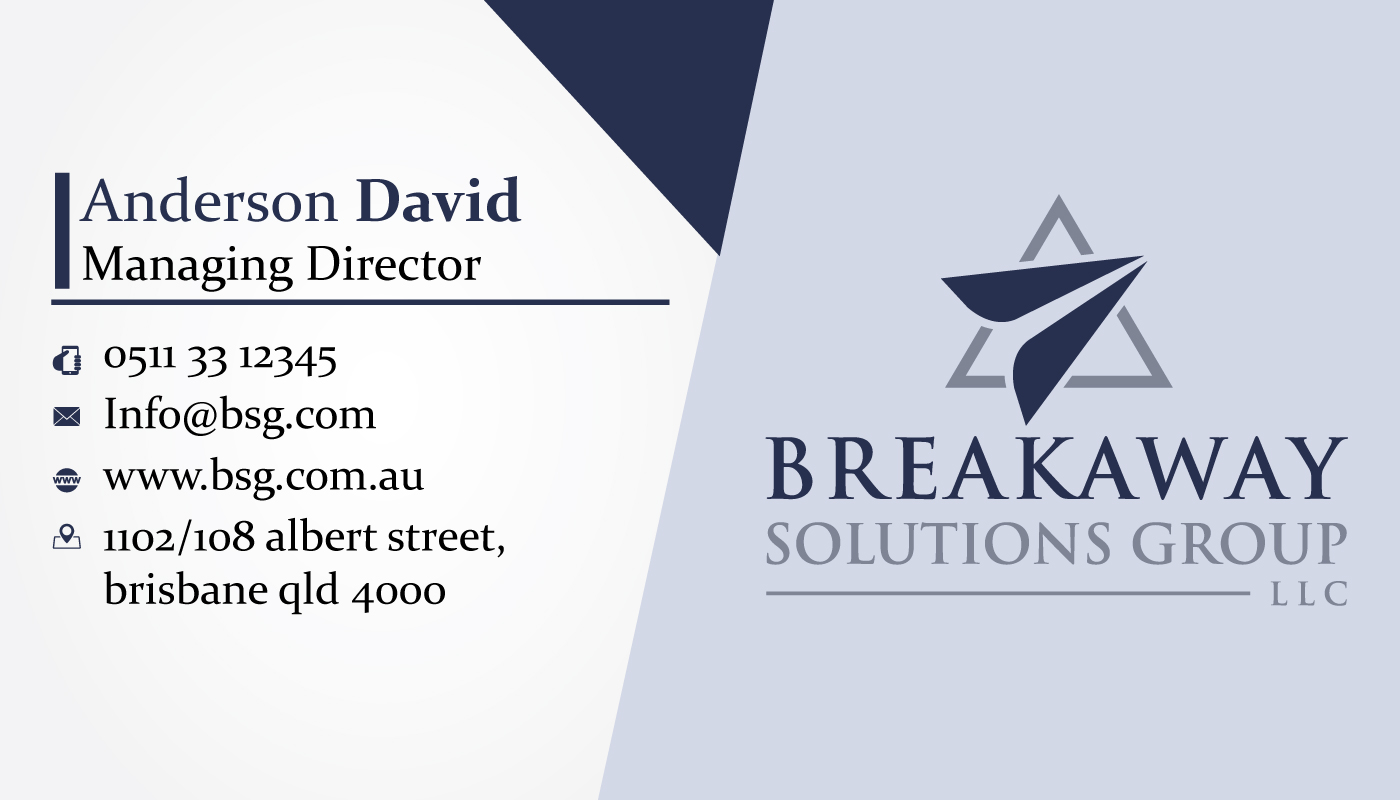 Diseño de Tarjeta de Presentación por Fusionex Studio para Breakaway Solutions Group, LLC | Diseño #22173259