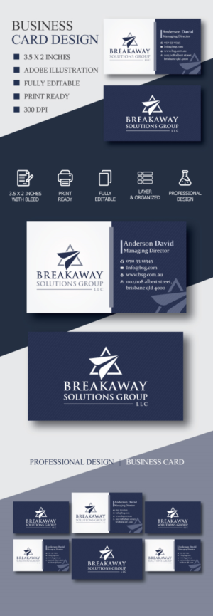 Diseño de Tarjeta de Presentación por Fusionex Studio para Breakaway Solutions Group, LLC | Diseño: #22173263