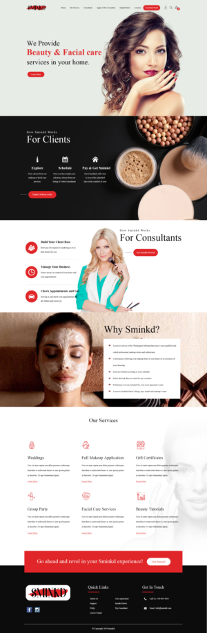 Need new look for home page of Makeup Artist Site | Web Design by Jarry199776
