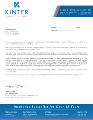 Maybe “We make Insurance easy”  | Letterhead Design by Expert Designer