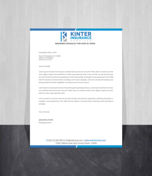 Briefkopf-Design von Creations Box 2015 für Kinter Insurance Services  | Design #22187119