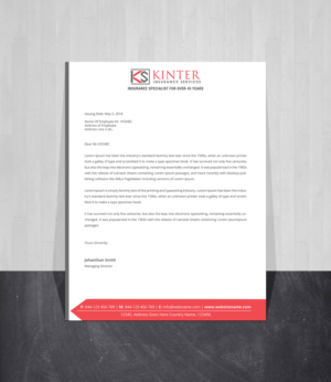 Design En-Tête par Creations Box 2015 pour Kinter Insurance Services  | Design : #22187121