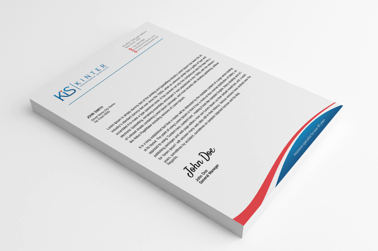 Diseño de Membrete por SL Designer para Kinter Insurance Services  | Diseño #22201067