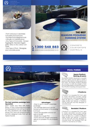 Concrete Countertops Australia - Pool Flyer | Diseño de Flyer por Pixper