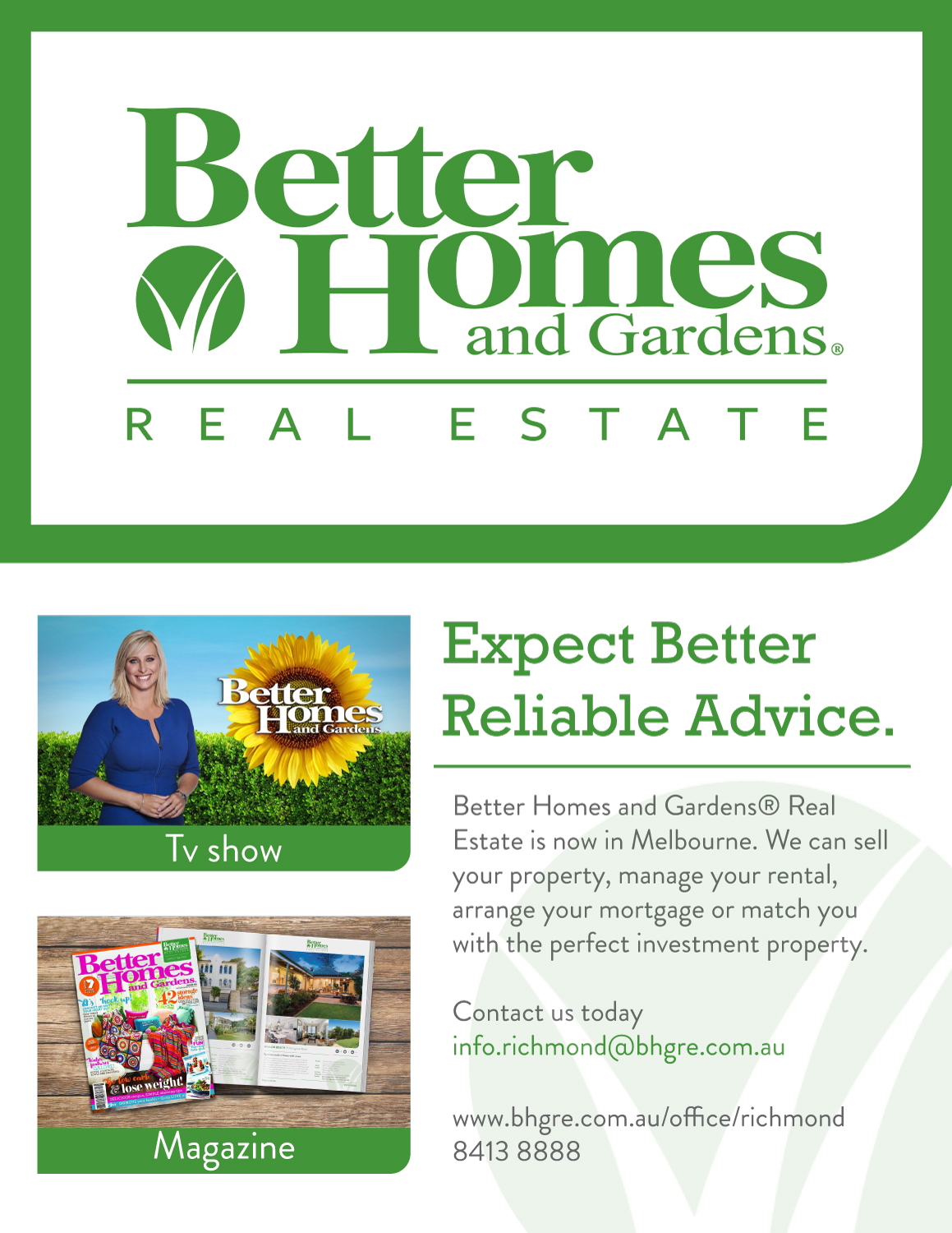 Graphic Design by DesignerGuide for Better Homes and Gardens Real Estate Richmond | Design #22258537