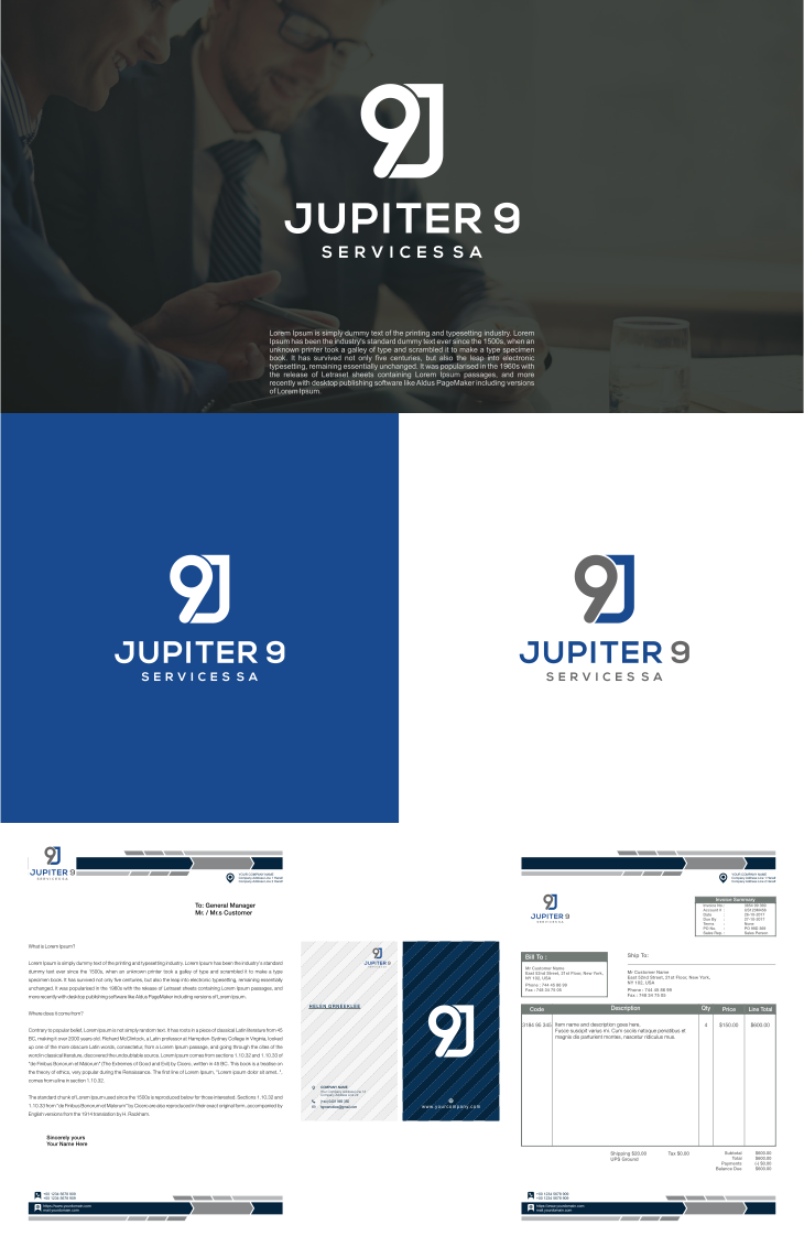Logo Design by Jroeh_Studio for Jupiter 9 Services SA | Design #22339777