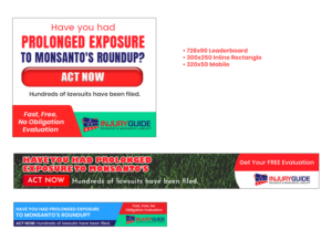 Ad Banner & Email Marketing Design & HTML Coding Job - Roundup & Monsanto Lawsuit - A... | Web Design by Expert Designer