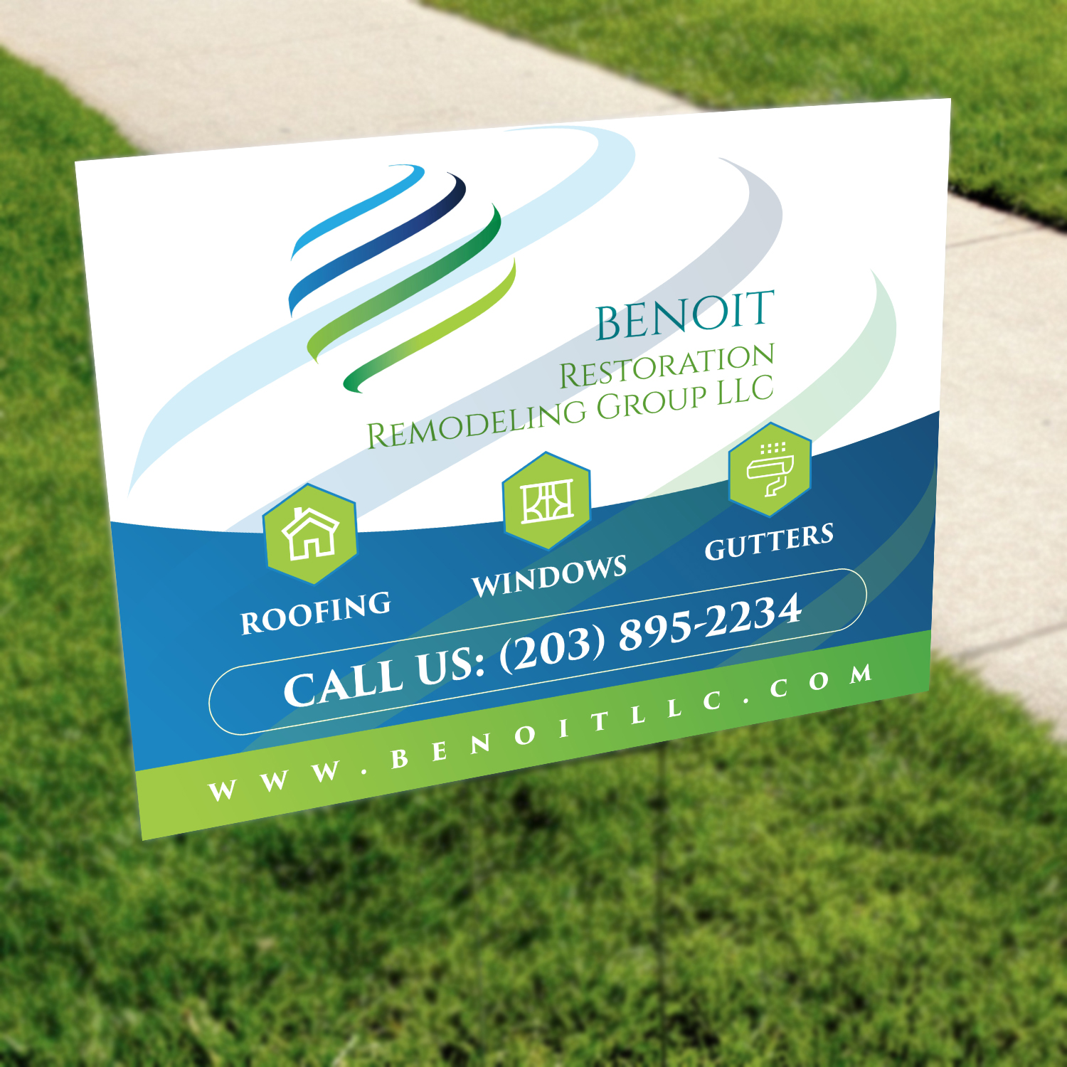 Design Publicitaire par ecorokerz pour Benoit Restoration & Remodeling Group LLC | Design #22248754