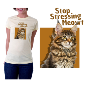Stop Stressing Meowt Cute/Funny Cat T-shirt  | Diseño de Camiseta por Heydale