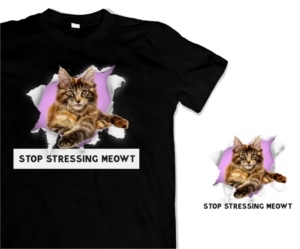 Stop Stressing Meowt Cute/Funny Cat T-shirt  | Diseño de Camiseta por ammar_ed