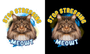 Stop Stressing Meowt Cute/Funny Cat T-shirt  | Diseño de Camiseta por Uprinteez