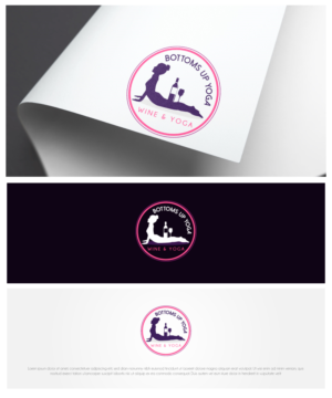 Bottoms Up Yoga    Wine & Yoga | Logo Design by JoseDesign
