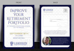 Financial planning firm needs EDDM postcard invitation to workshop | Postkarten-Design von SAI DESIGNS