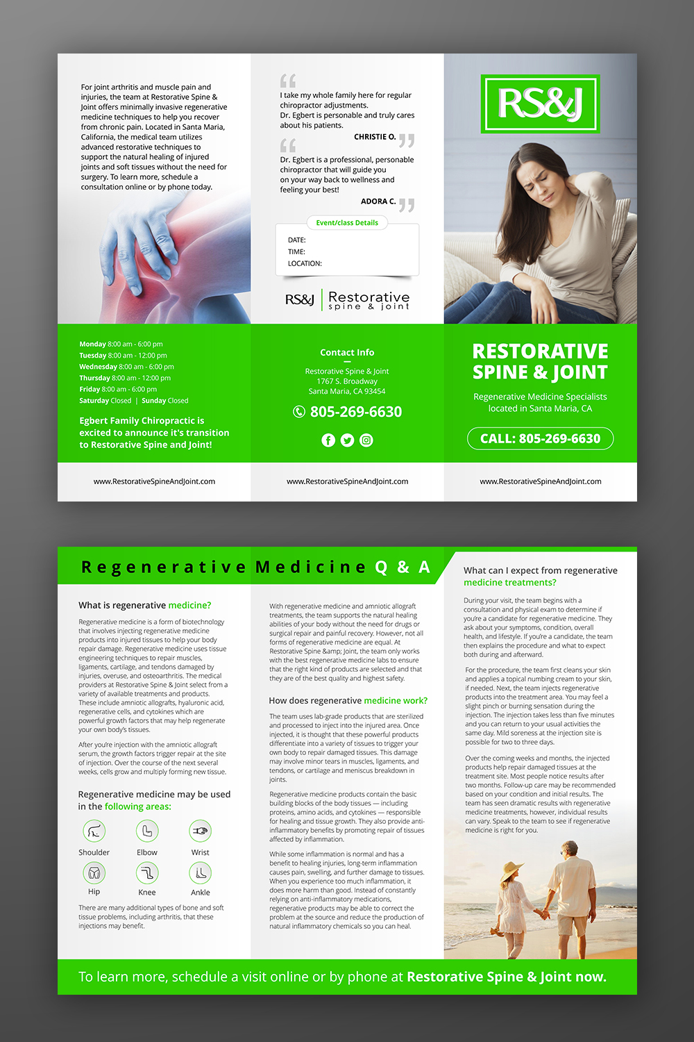 Flyer Design by OwnDesign for Restorative Spine & Joint | Design #22259077