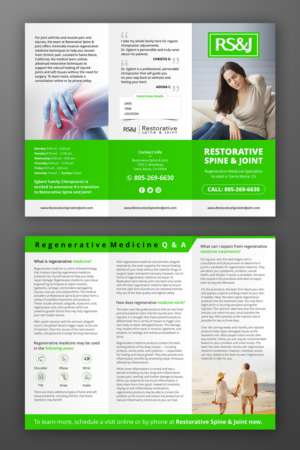 Design de Flyer par OwnDesign pour Restorative Spine & Joint | Design #22259077