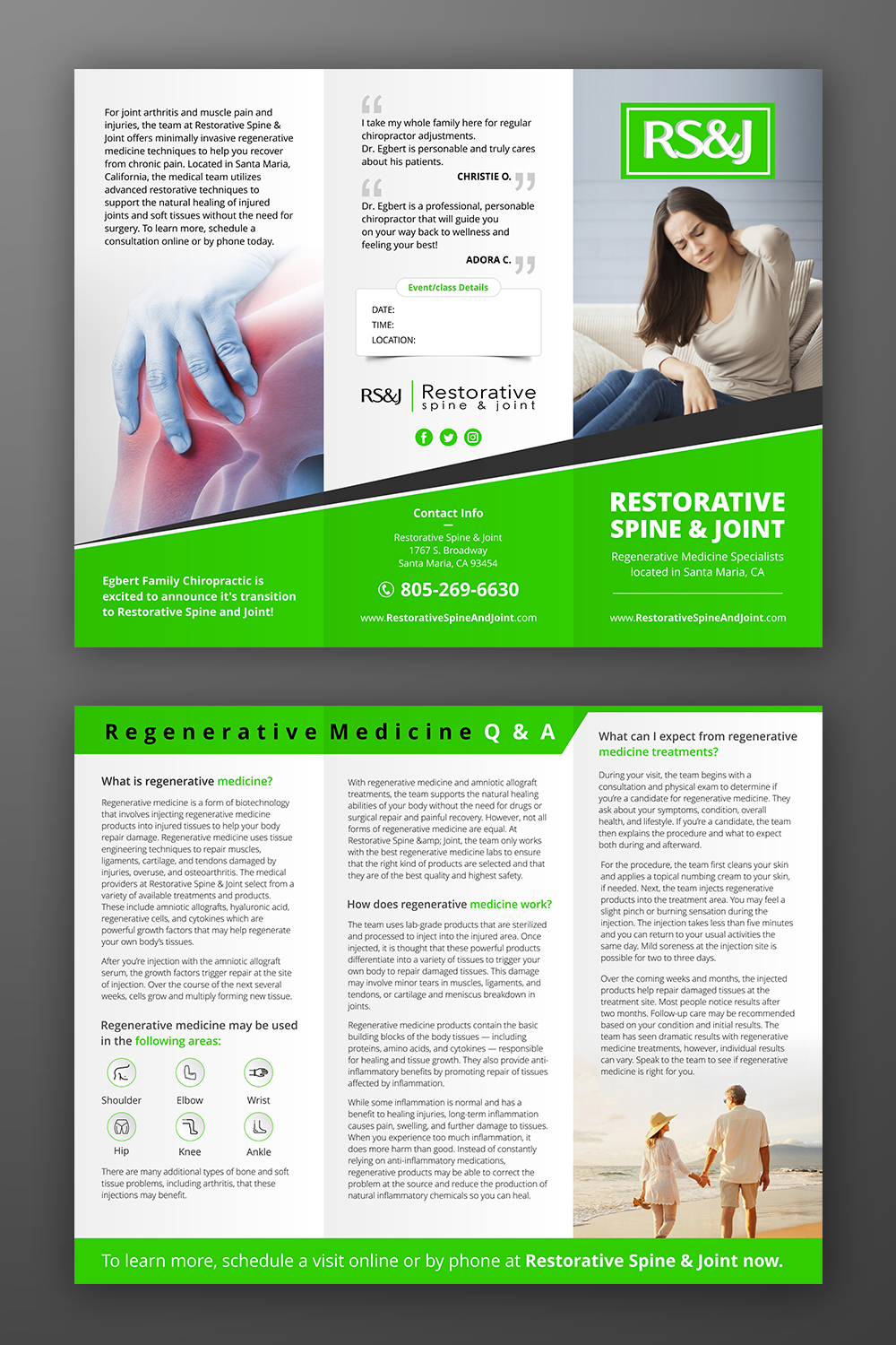Flyer Design by OwnDesign for Restorative Spine & Joint | Design #22259082