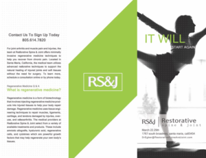 Flyer Design by Market bees for Restorative Spine & Joint | Design: #22294938