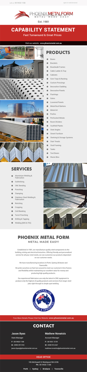 Phoenix Metal Capability Statement  | E-Mail Marketing-Design von Expert Designer