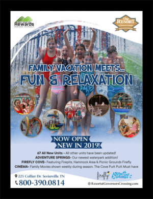 Sevierville Travel Planner 2020- The Resort at Governor's Crossing | Graphic Design by Fine Graphics House