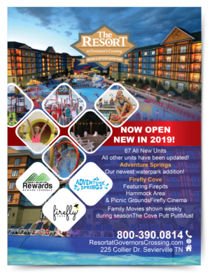 Sevierville Travel Planner 2020- The Resort at Governor's Crossing | Graphic Design by Pixper