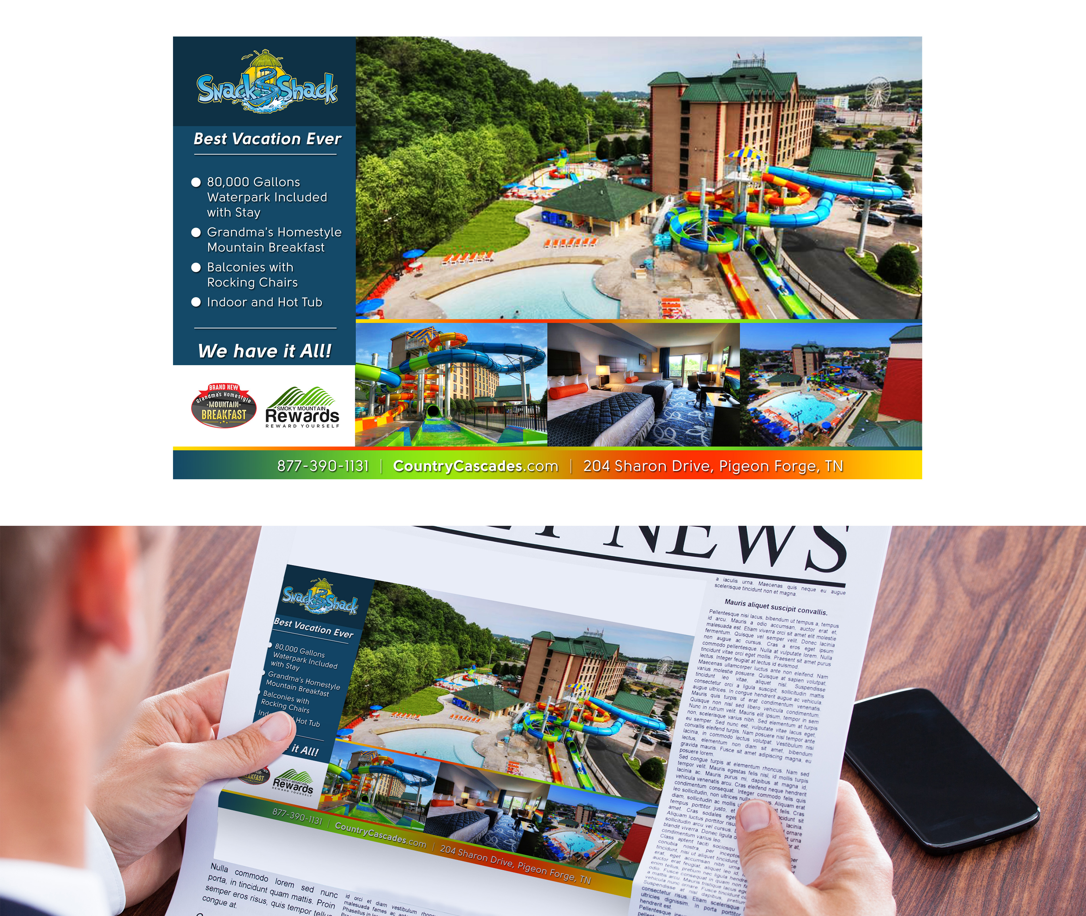 Graphic Design by BeeCrab Design for Smoky Mountain Resorts | Design #22271498