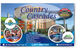 Pigeon Forge Travel Planner - Country Cascades | Graphic Design by Pixper