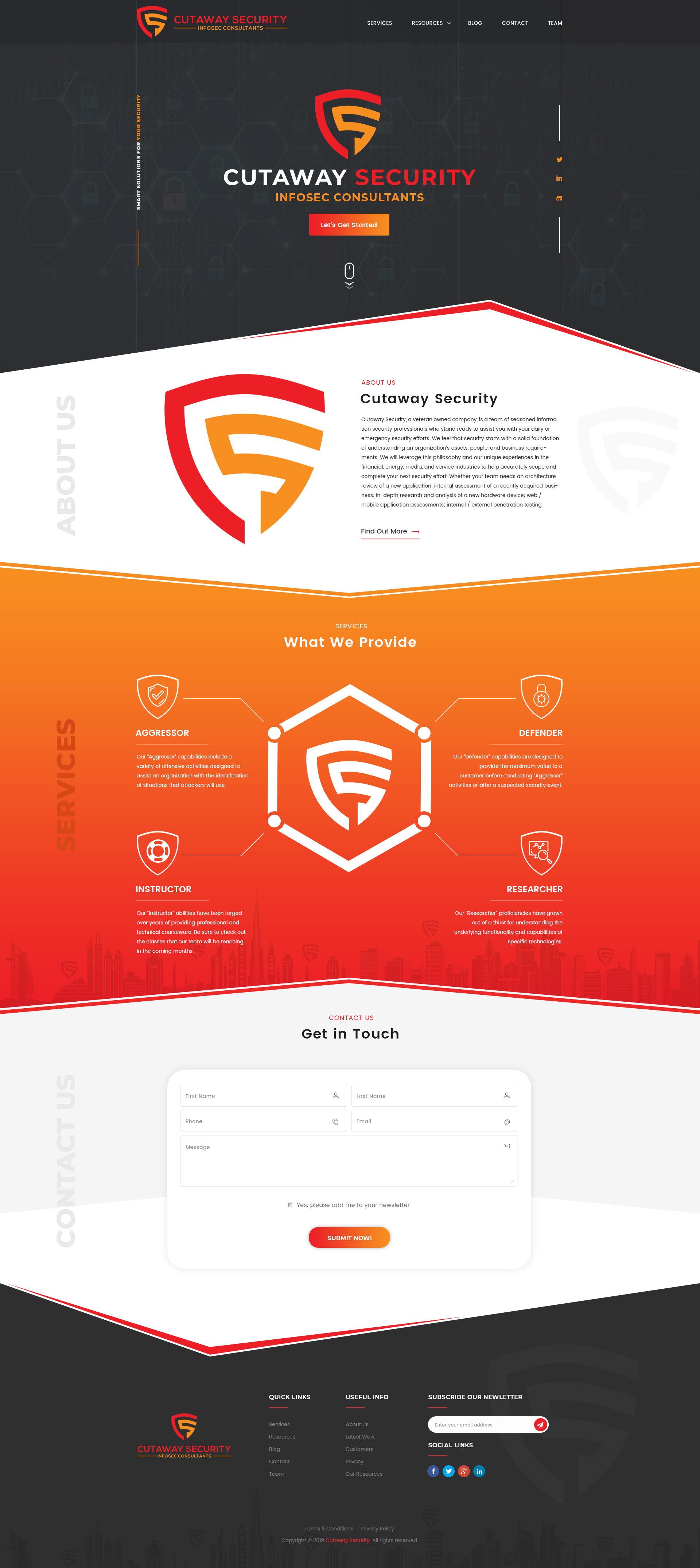 Wordpress Design by pentaxial for Cutaway Security, LLC. | Design #22271695