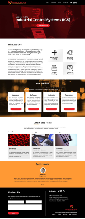 Wordpress Design by ExtraDot for Cutaway Security, LLC. | Design: #22284912