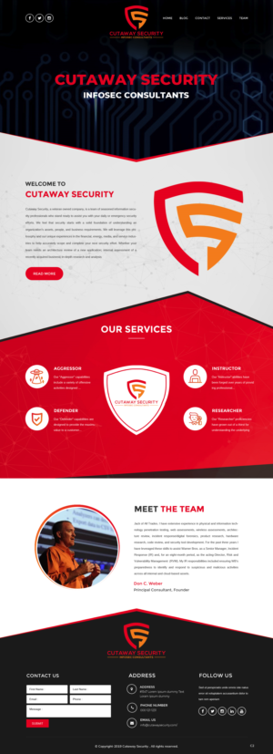 Wordpress Design by pb for Cutaway Security, LLC. | Design: #22268844