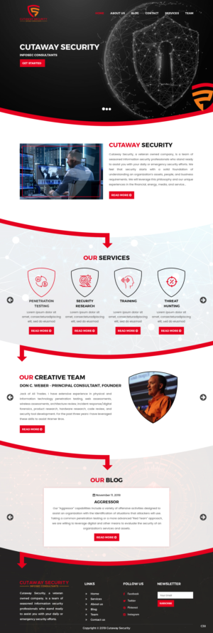Wordpress Design by pb for Cutaway Security, LLC. | Design: #22268852
