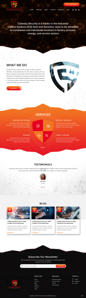 Wordpress Design by pb for Cutaway Security, LLC. | Design: #22268854