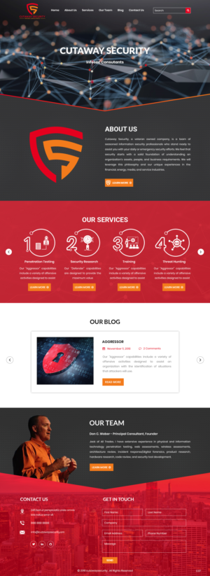 Wordpress Design by pb for Cutaway Security, LLC. | Design: #22268856