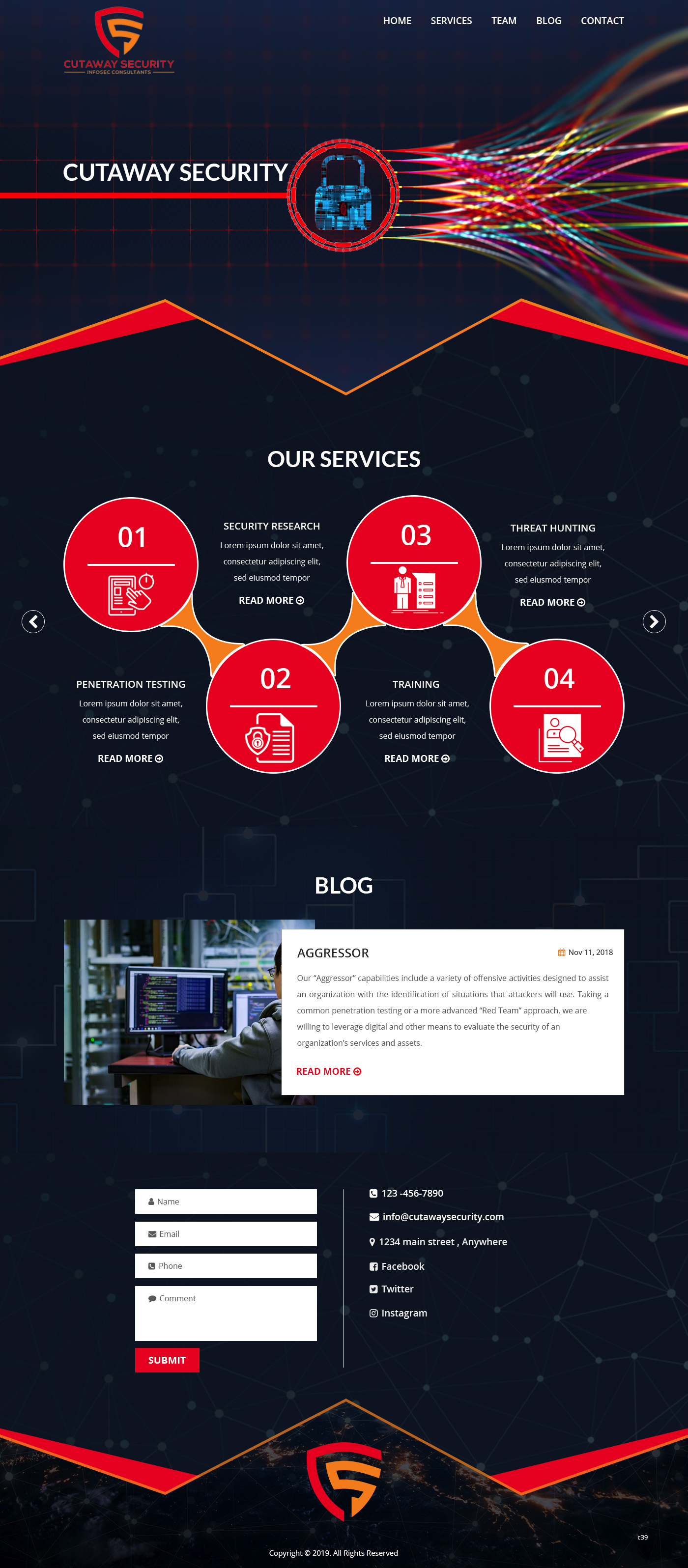 Wordpress Design by pb for Cutaway Security, LLC. | Design #22268858