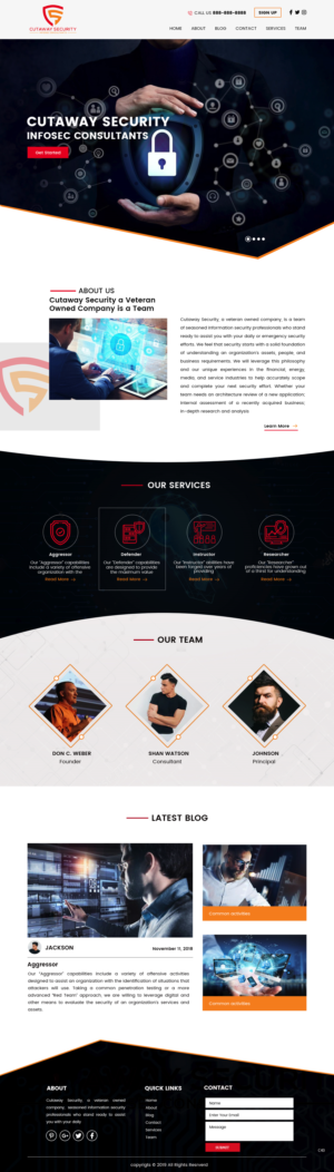 Wordpress Design by pb for Cutaway Security, LLC. | Design: #22268861