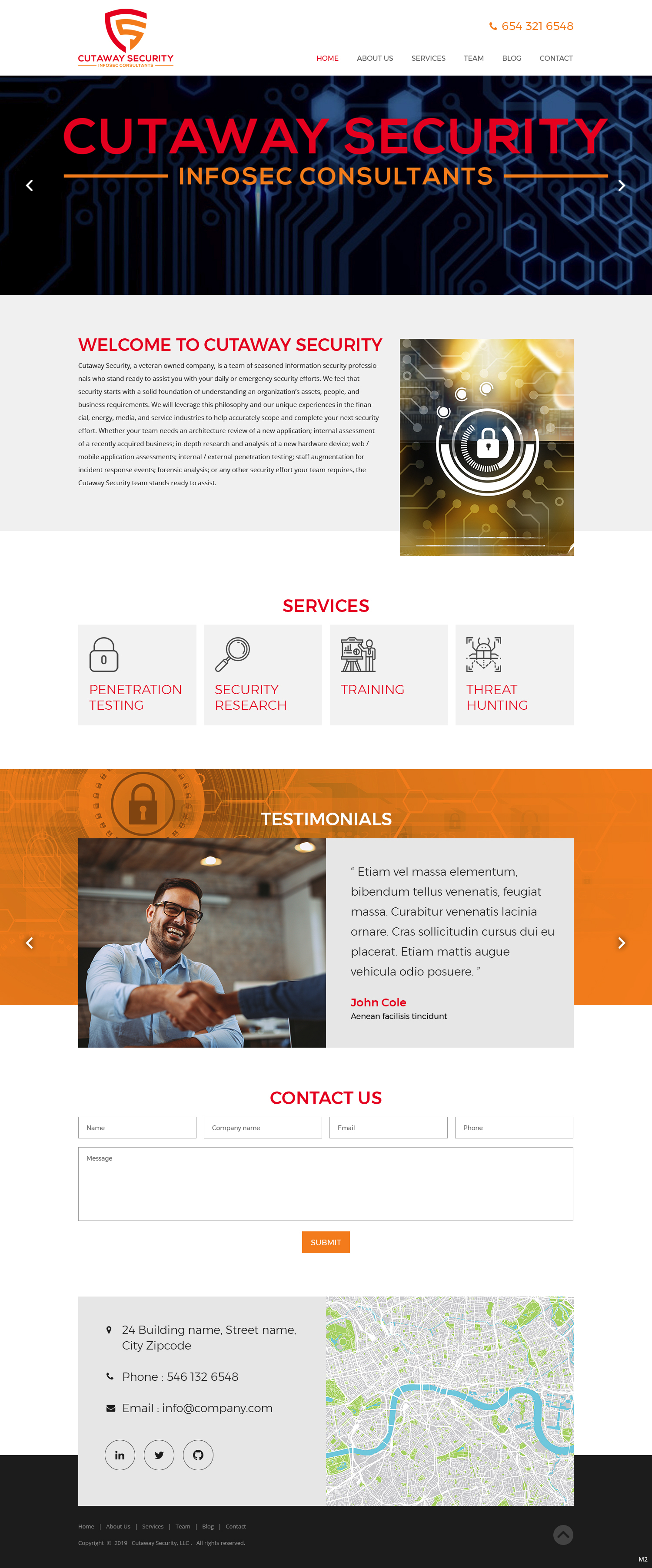 Wordpress Design by pb for Cutaway Security, LLC. | Design #22268863