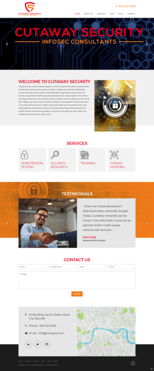 Wordpress Design by pb for Cutaway Security, LLC. | Design: #22268863