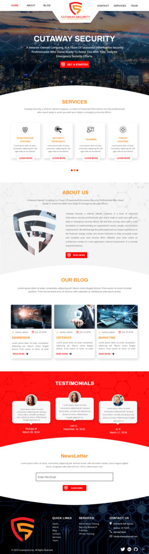 Wordpress Design by pb for Cutaway Security, LLC. | Design: #22278925