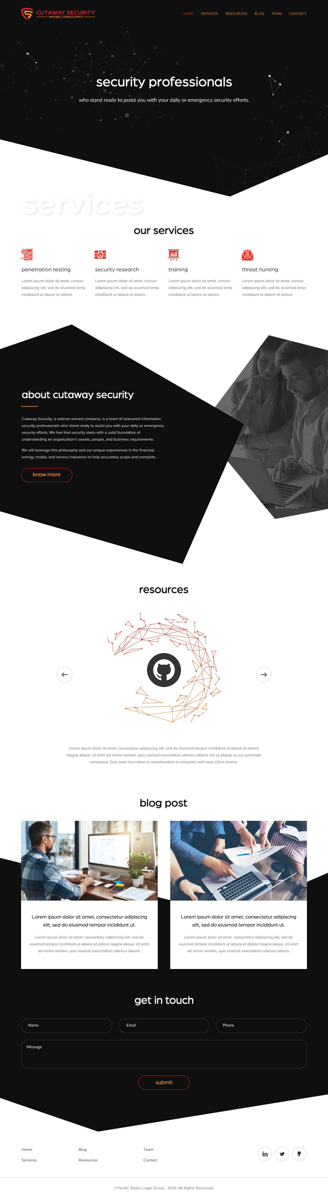 Wordpress Design by rightway for Cutaway Security, LLC. | Design #22269178