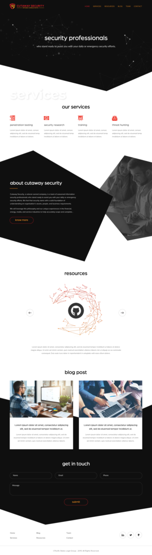 Wordpress Design by rightway for Cutaway Security, LLC. | Design: #22269178
