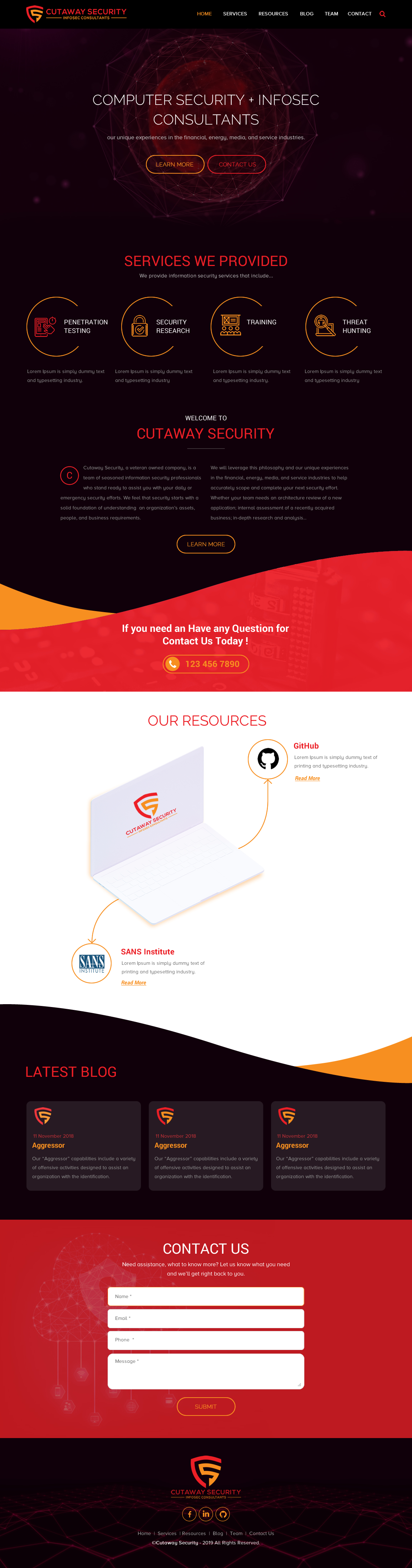 Wordpress Design by rightway for Cutaway Security, LLC. | Design #22269181