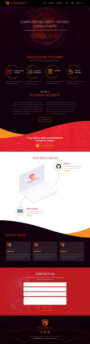 Wordpress Design by rightway for Cutaway Security, LLC. | Design: #22269181