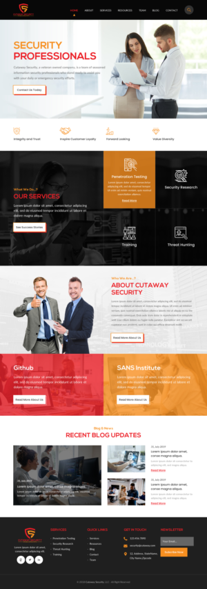 Wordpress Design by rightway for Cutaway Security, LLC. | Design: #22269185