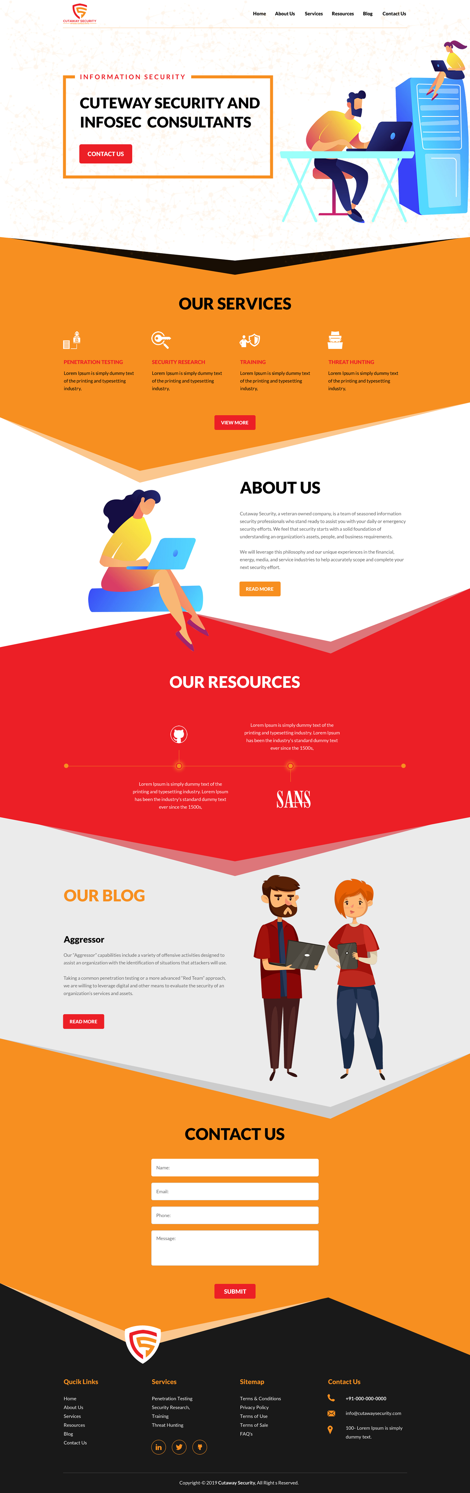 Wordpress Design by rightway for Cutaway Security, LLC. | Design #22269186