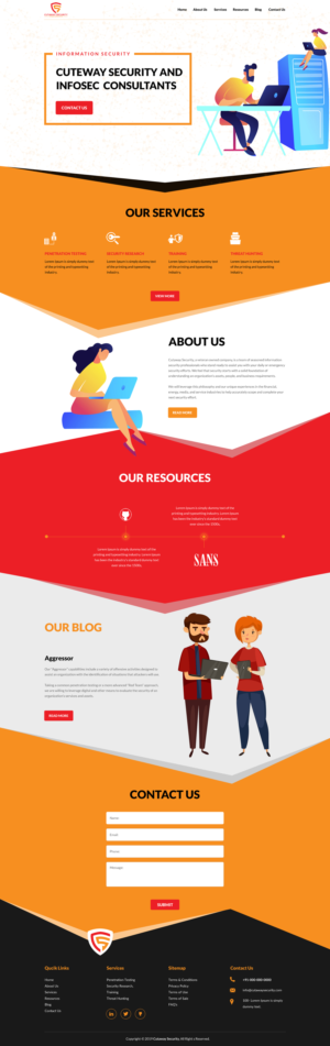 Wordpress Design by rightway for Cutaway Security, LLC. | Design: #22269186