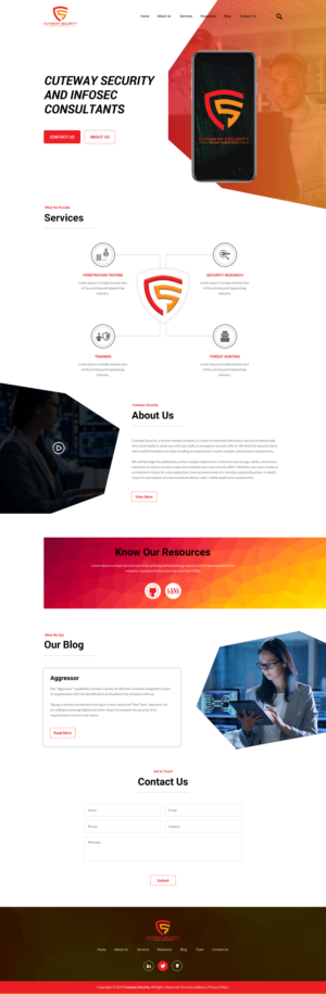 Wordpress Design by rightway for Cutaway Security, LLC. | Design: #22269188