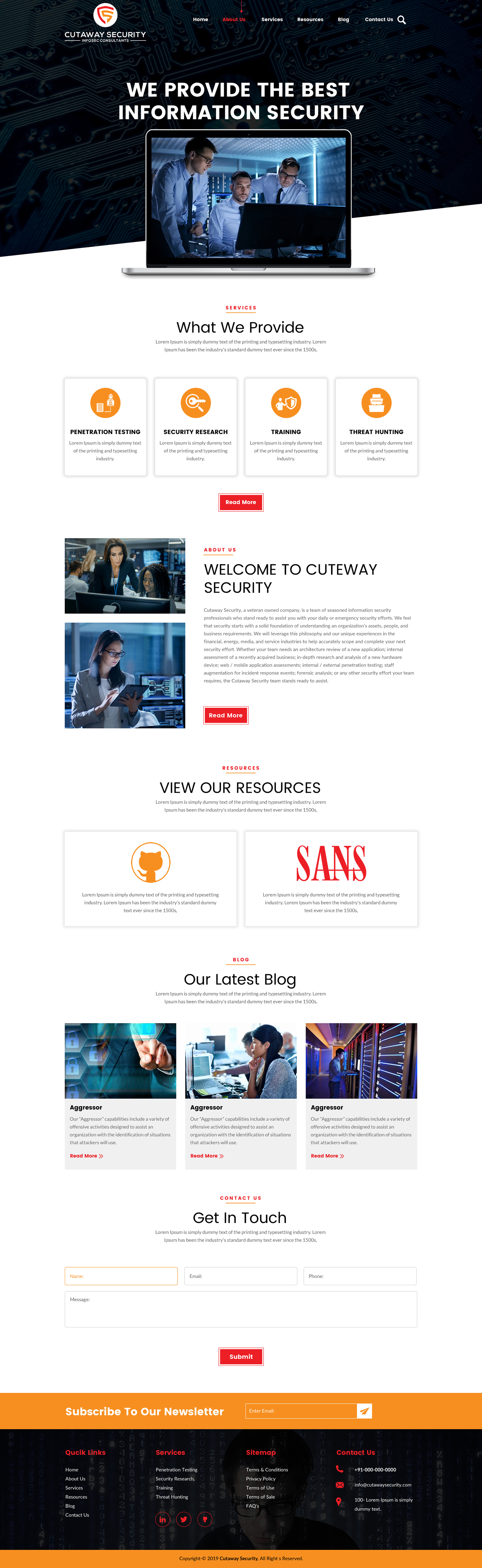 WordPress-Design von rightway für Cutaway Security, LLC. | Design #22269189