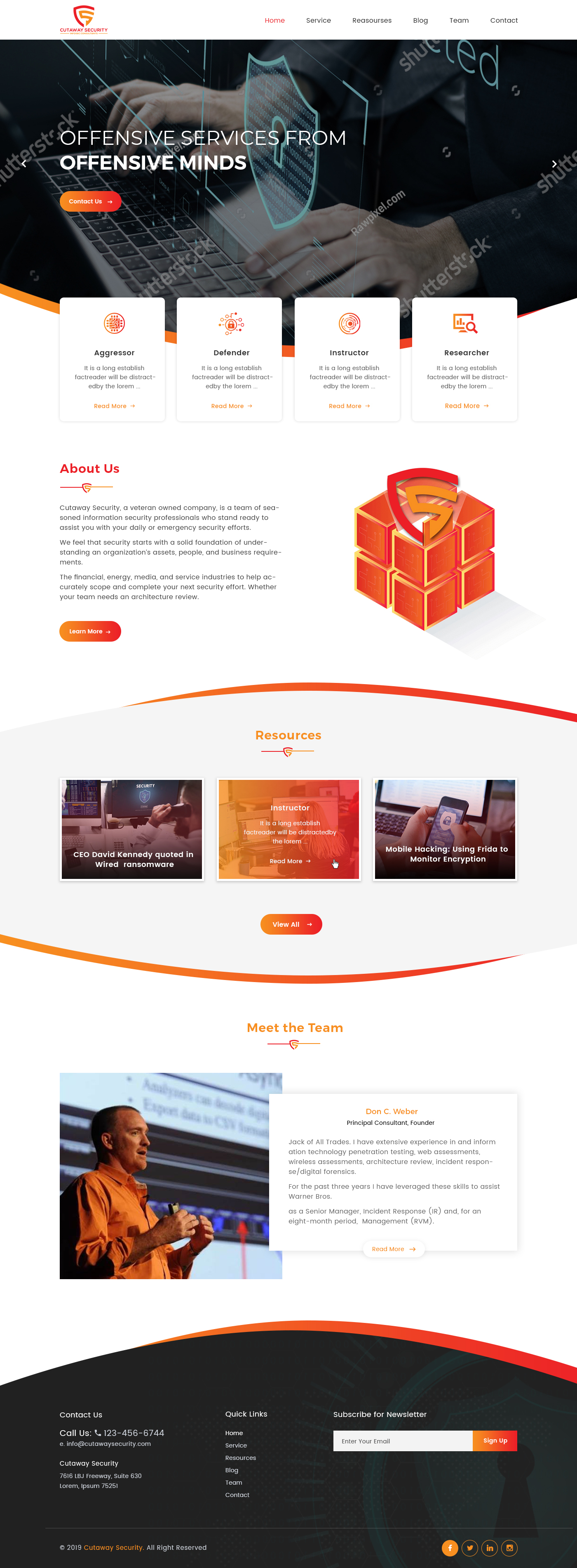 Wordpress Design by Ved Web Services for Cutaway Security, LLC. | Design #22275977