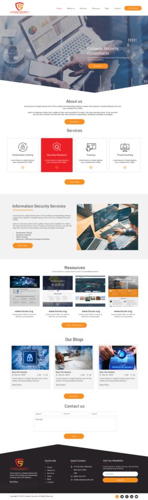 Cutaway Security Information Security Company Site Facelift | WordPress-Design von bdesigner9